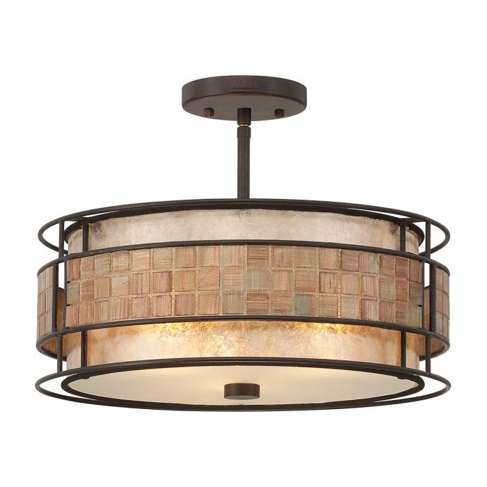 Laguna 3 Light Semi Flush Mount Light Renaissance Copper - QZ-LAGUNA-SF