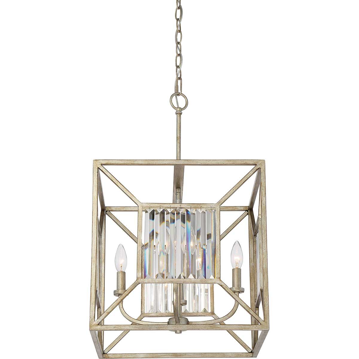 Lakeside 4 Light Square Pendant Vintage Gold - QZ-LAKESIDE4-P-B