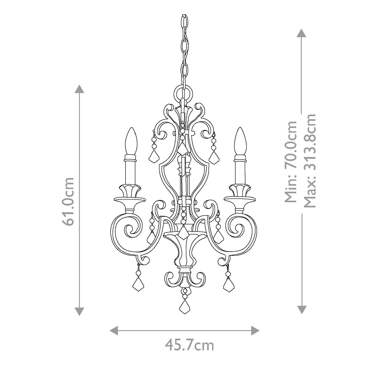 Marquette 3 Light Chandelier Heirloom - QZ-MARQUETTE3