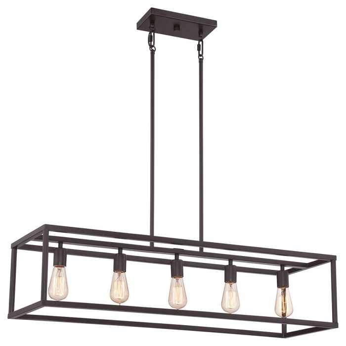 New Harbor 5 Light Island Pendant Western Bronze - QZ-NEW-HARBOR-ISLE