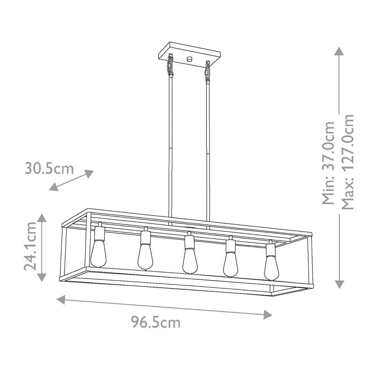 New Harbor 5 Light Island Pendant Western Bronze - QZ-NEW-HARBOR-ISLE