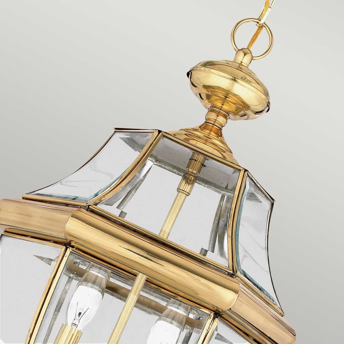 Newbury 2 Light Large Chain Lantern Lacquered Polished Brass - QZ-NEWBURY8-L-PB