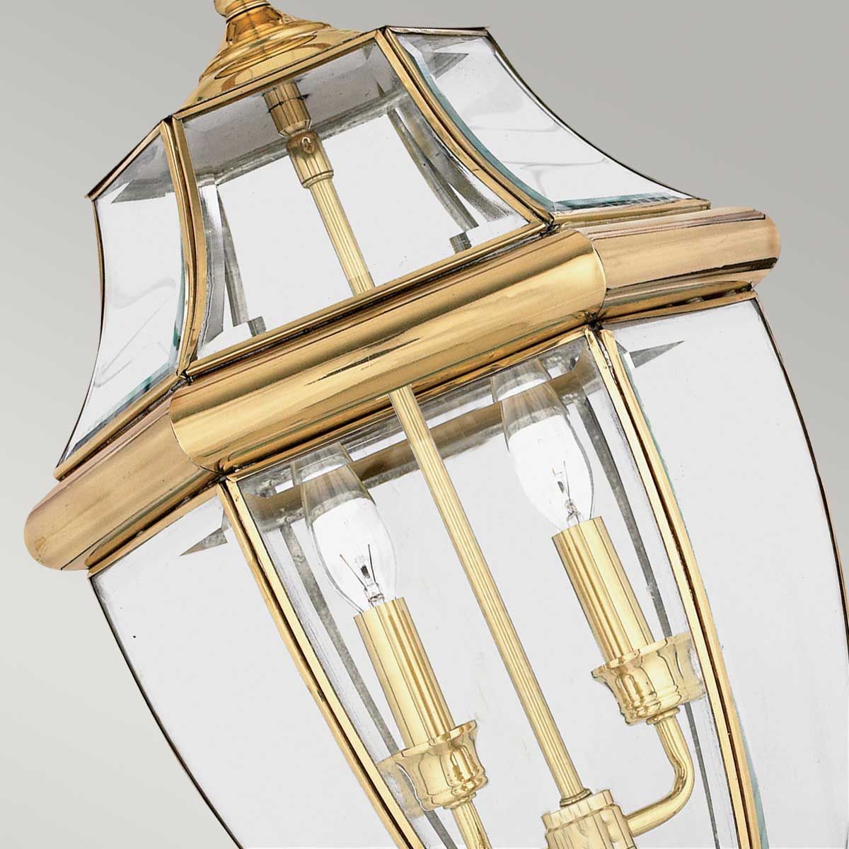 Newbury 2 Light Large Chain Lantern Lacquered Polished Brass - QZ-NEWBURY8-L-PB