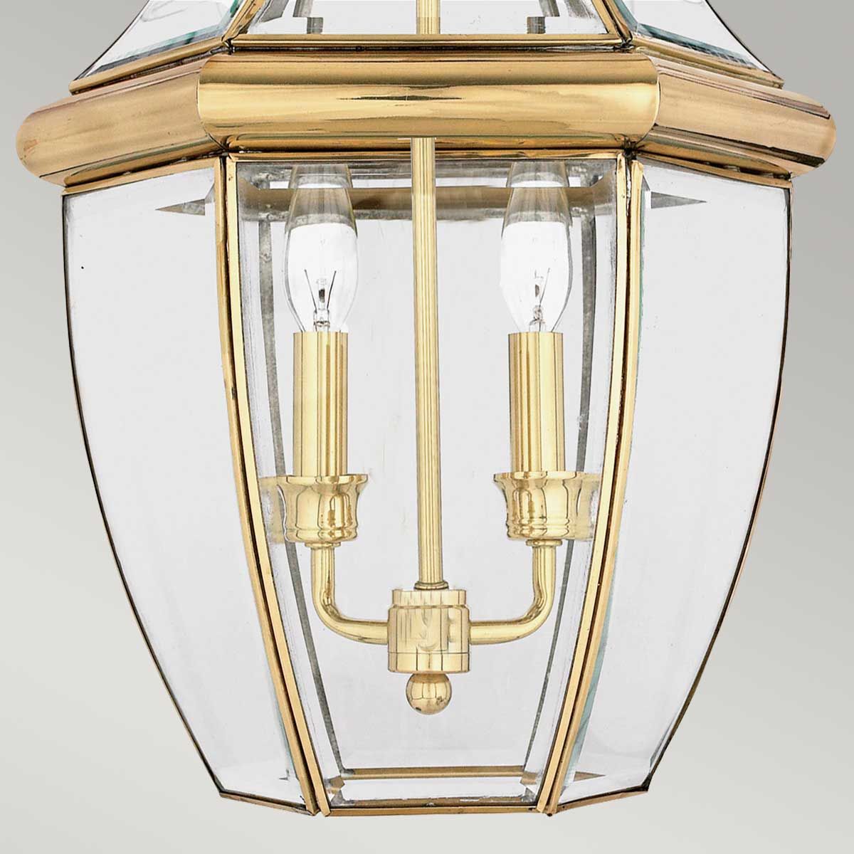 Newbury 2 Light Large Chain Lantern Lacquered Polished Brass - QZ-NEWBURY8-L-PB