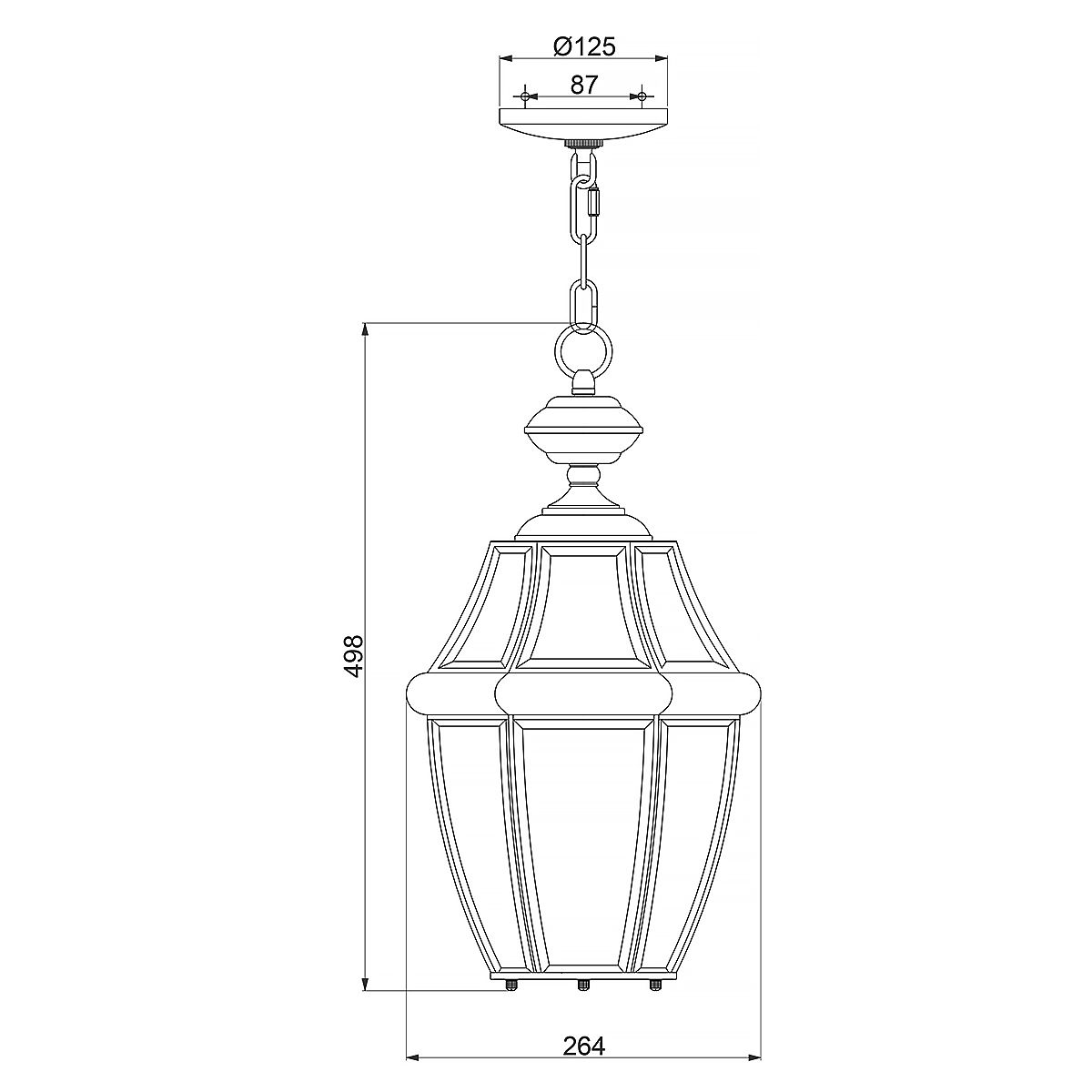 Newbury 2 Light Large Chain Lantern Lacquered Polished Brass - QZ-NEWBURY8-L-PB