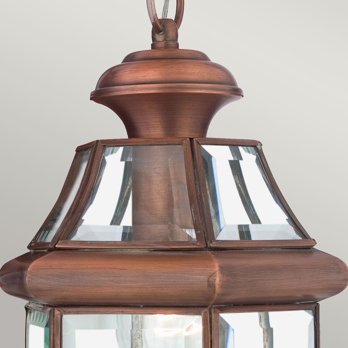 Newbury 1 Light Medium Chain Lantern Lacquered Aged Copper - QZ-NEWBURY8-M-AC
