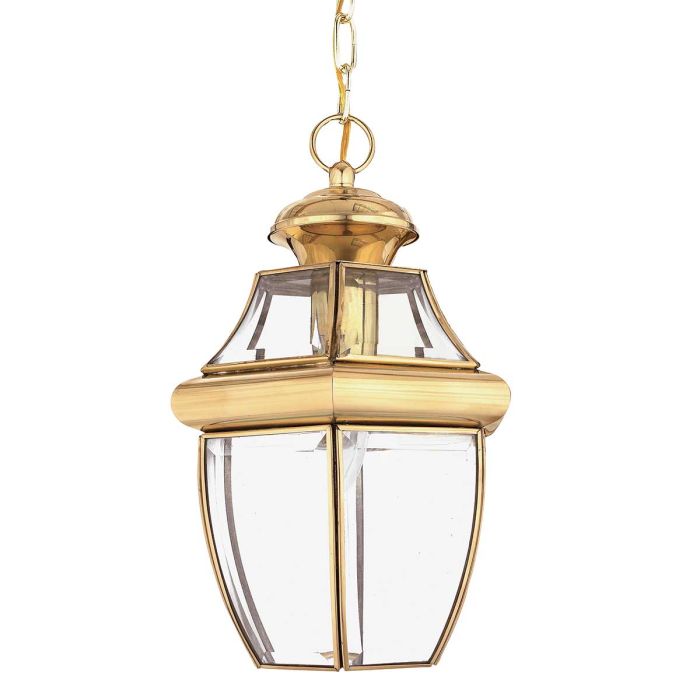 Newbury 1 Light Medium Chain Lantern Lacquered Polished Brass - QZ-NEWBURY8-M-PB