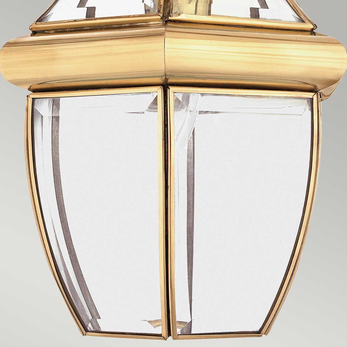 Newbury 1 Light Medium Chain Lantern Lacquered Polished Brass - QZ-NEWBURY8-M-PB