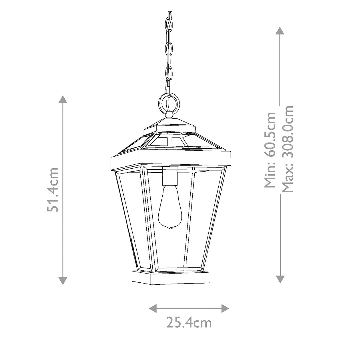 Ravine Large Chain Lantern Western Bronze  - QZ-RAVINE8-L