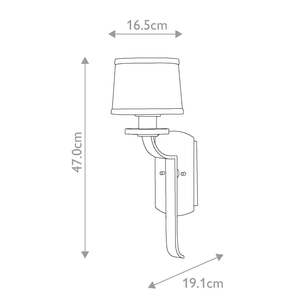 Sutton Place 1 Light Wall Light Imperial Silver - QZ-SUTTON-PLACE1