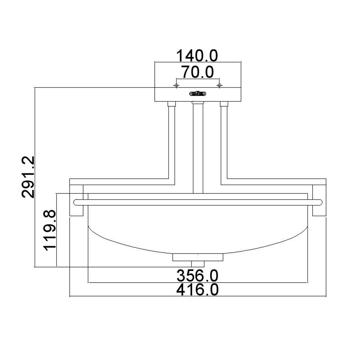 Taylor 3 Light Semi Flush Mount Light Polished Chrome - QZ-TAYLOR-SFBATH