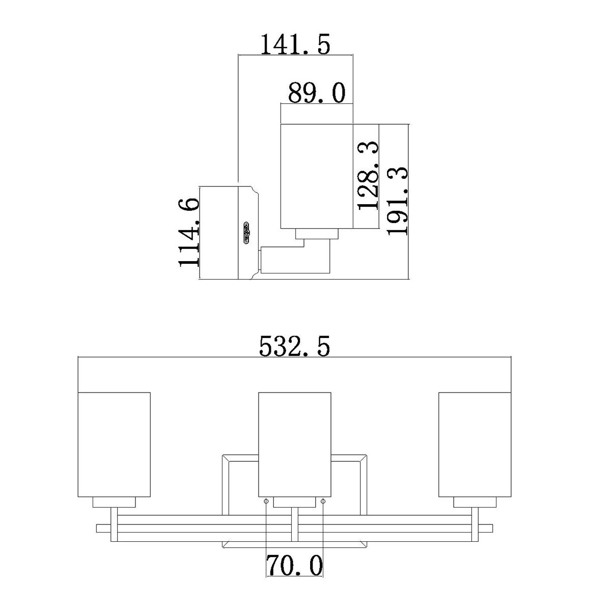 Taylor 3 Light Vanity Light Polished Chrome - QZ-TAYLOR3-BATH