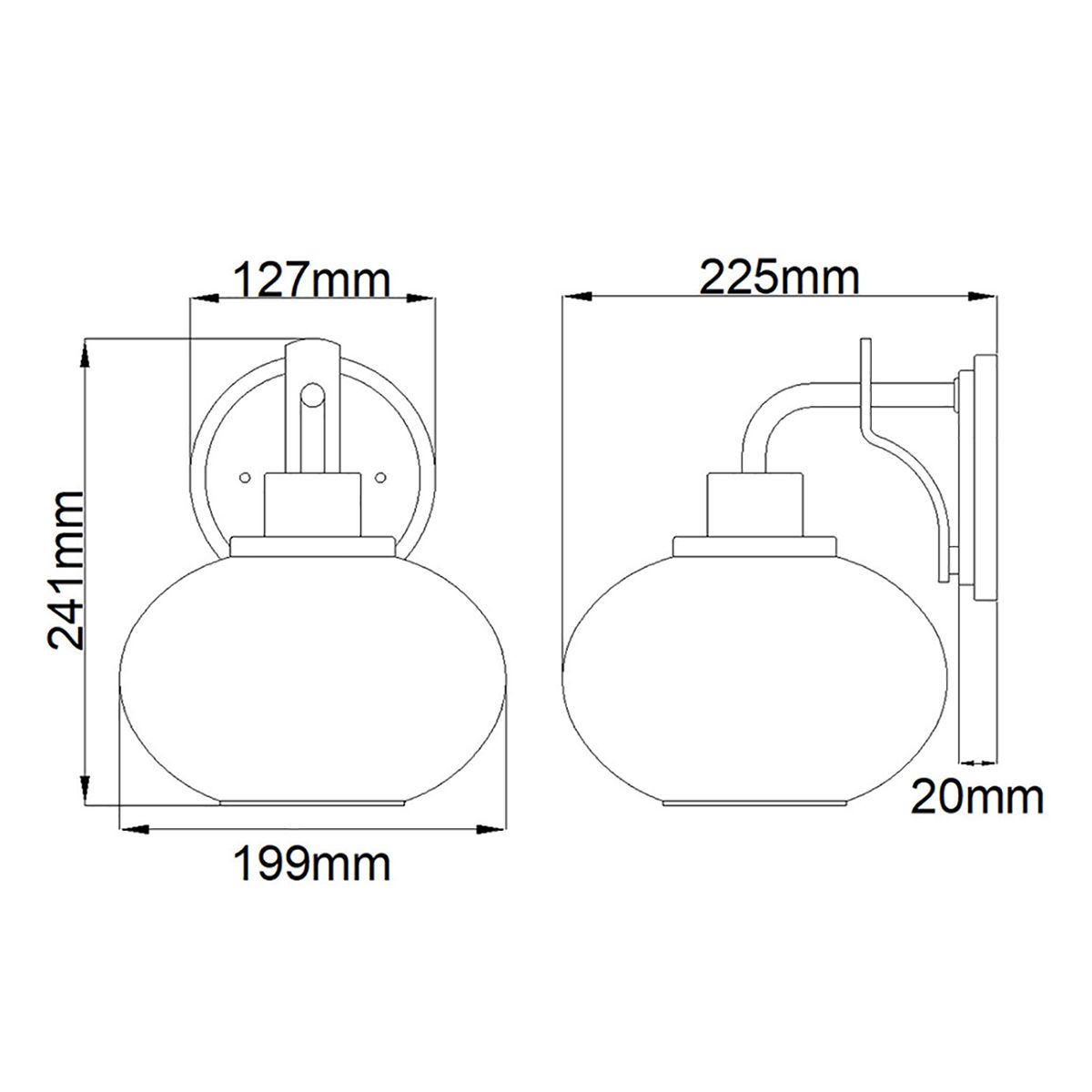 Trilogy 1 Light Wall Light Brushed Nickel - QZ-TRILOGY1-BN