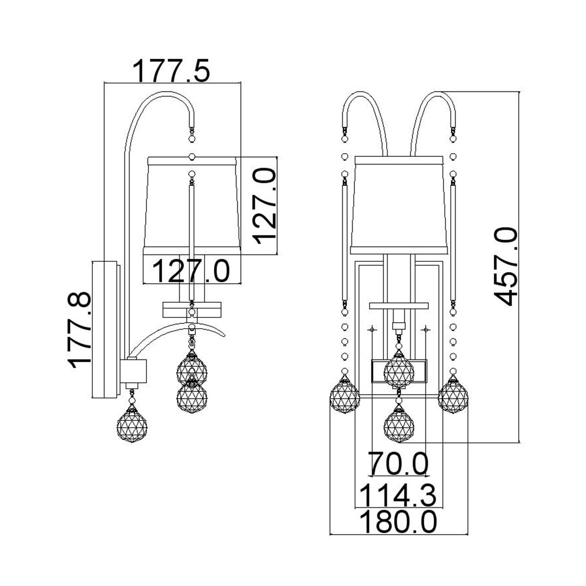 Whitney 1 Light Wall Light Imperial Silver - QZ-WHITNEY1