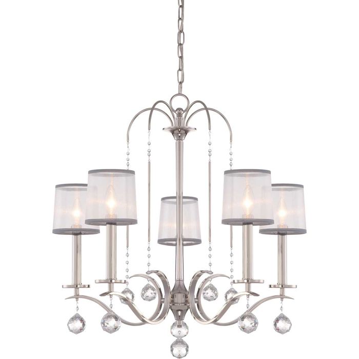 Whitney 5 Light Chandelier Imperial Silver - QZ-WHITNEY5