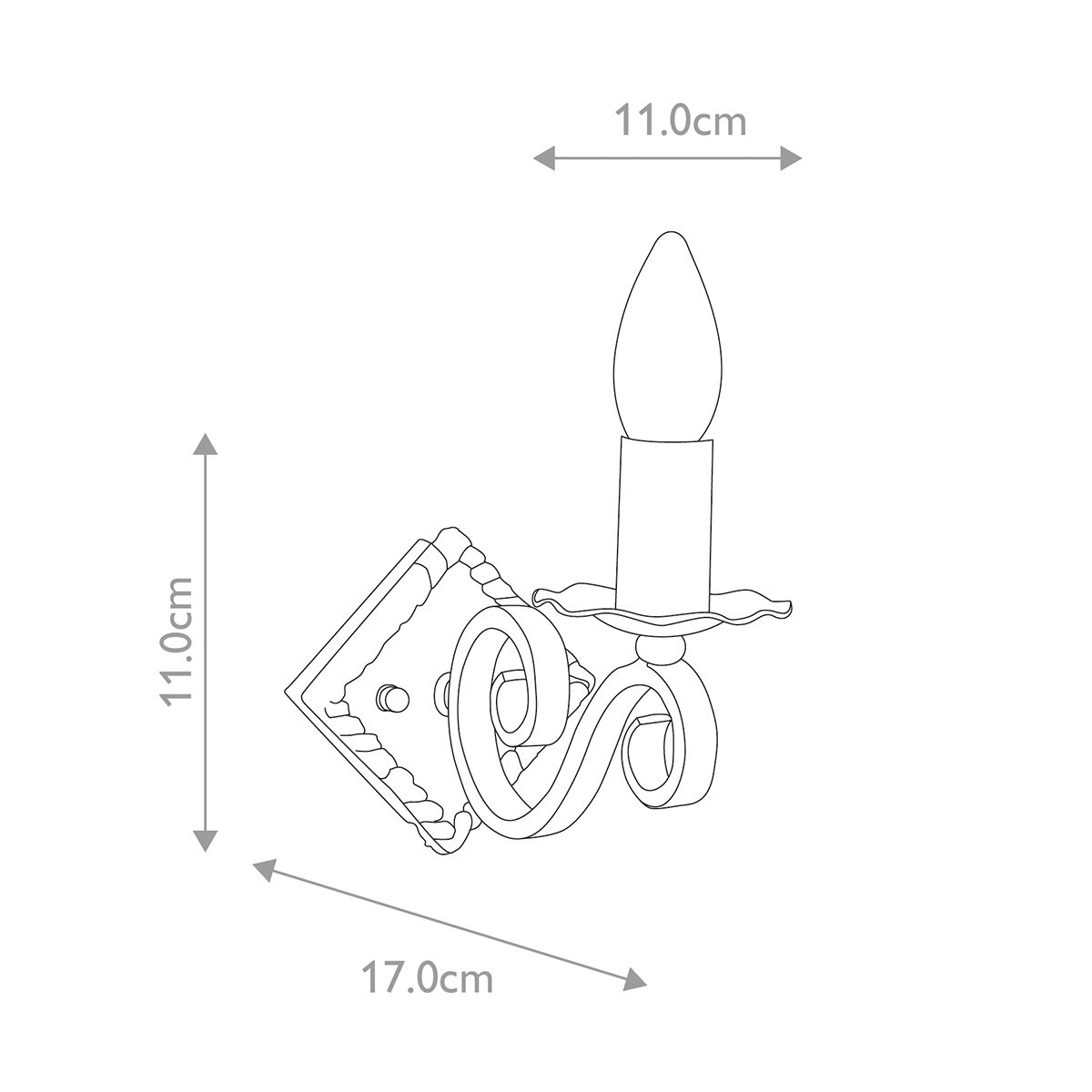 Rectory 110mm Wall Light Black - RY1A-BLACK