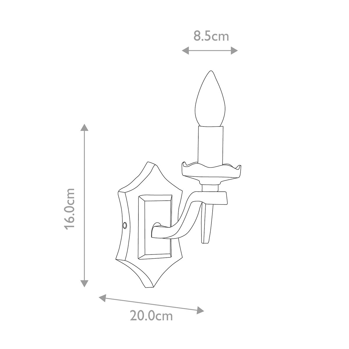 Rectory 85mm Wall Light Black - RY1B-BLACK