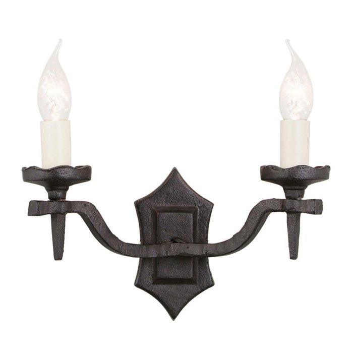 Rectory 310mm 2 Light Wall Light Black - RY2B-BLACK
