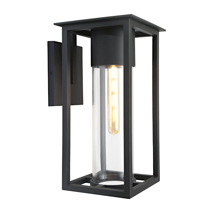 Ryde Exterior Wall Light Black & Clear - RYDE1EBLK