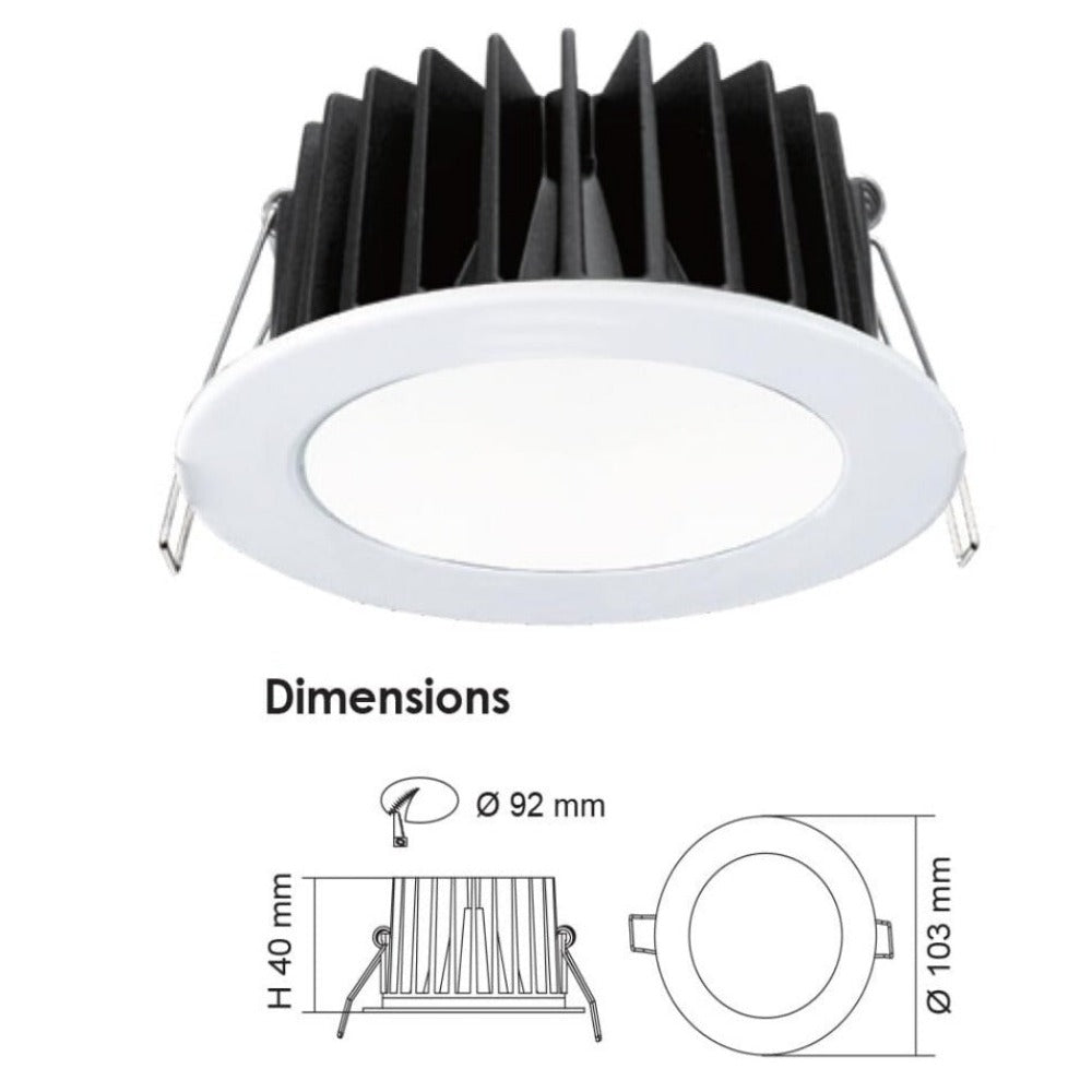 Buy Recessed LED Downlights Australia ECOGEM Recessed LED Downlight 10W White 3CCT - S9041TC2WH