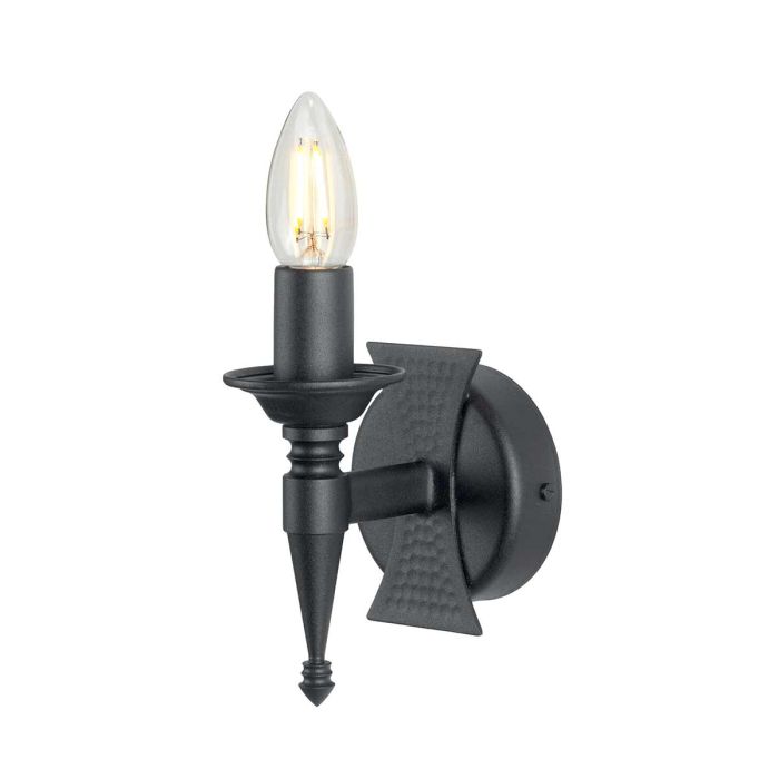Saxon Steel Wall Light Black - SAX1-BLK