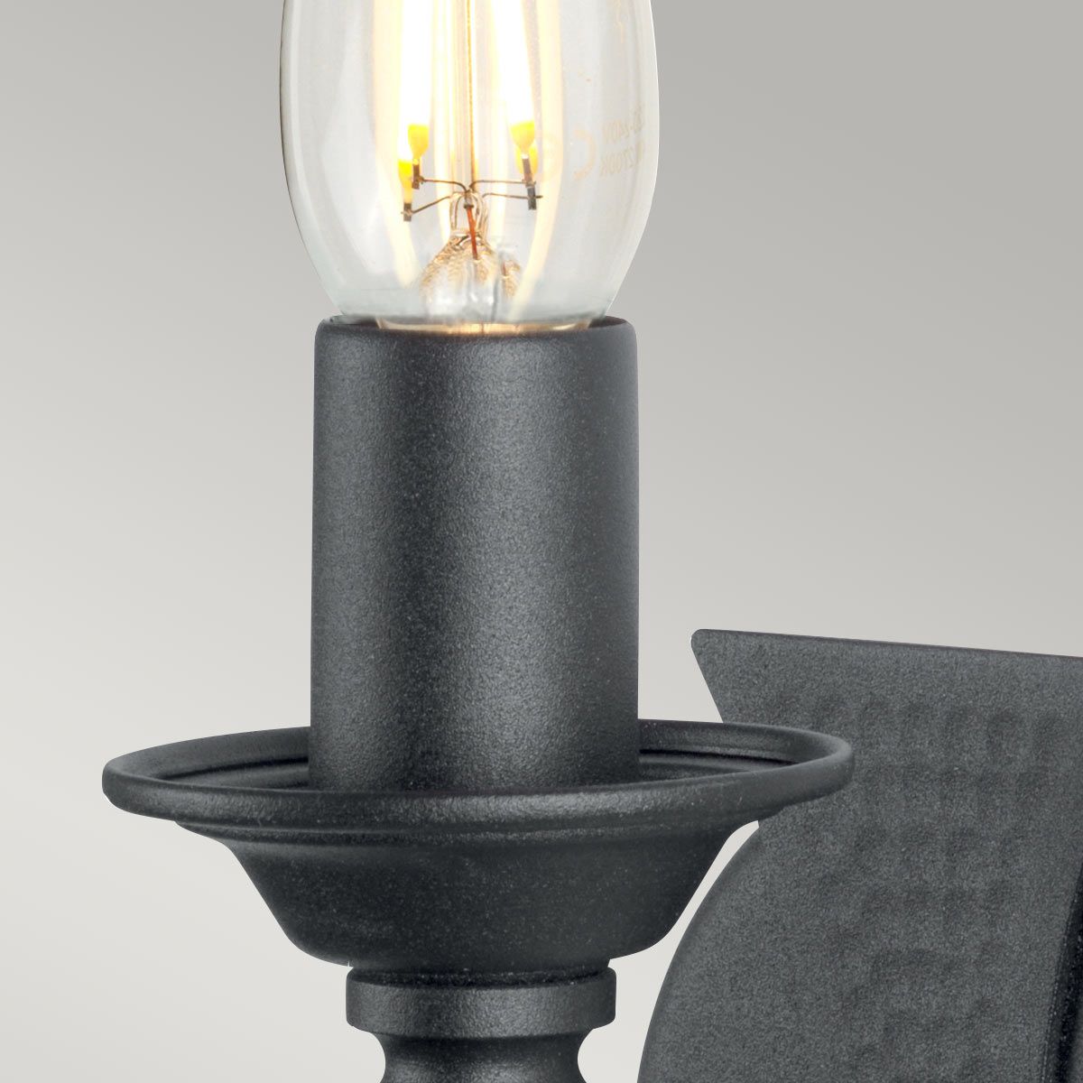 Saxon Steel Wall Light Black - SAX1-BLK