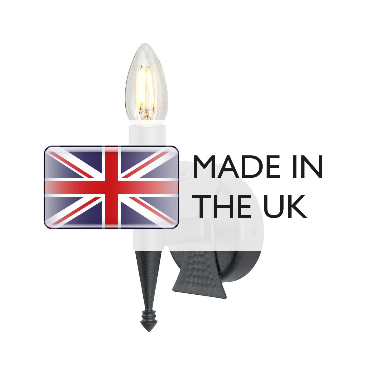 Saxon Steel Wall Light Black - SAX1-BLK