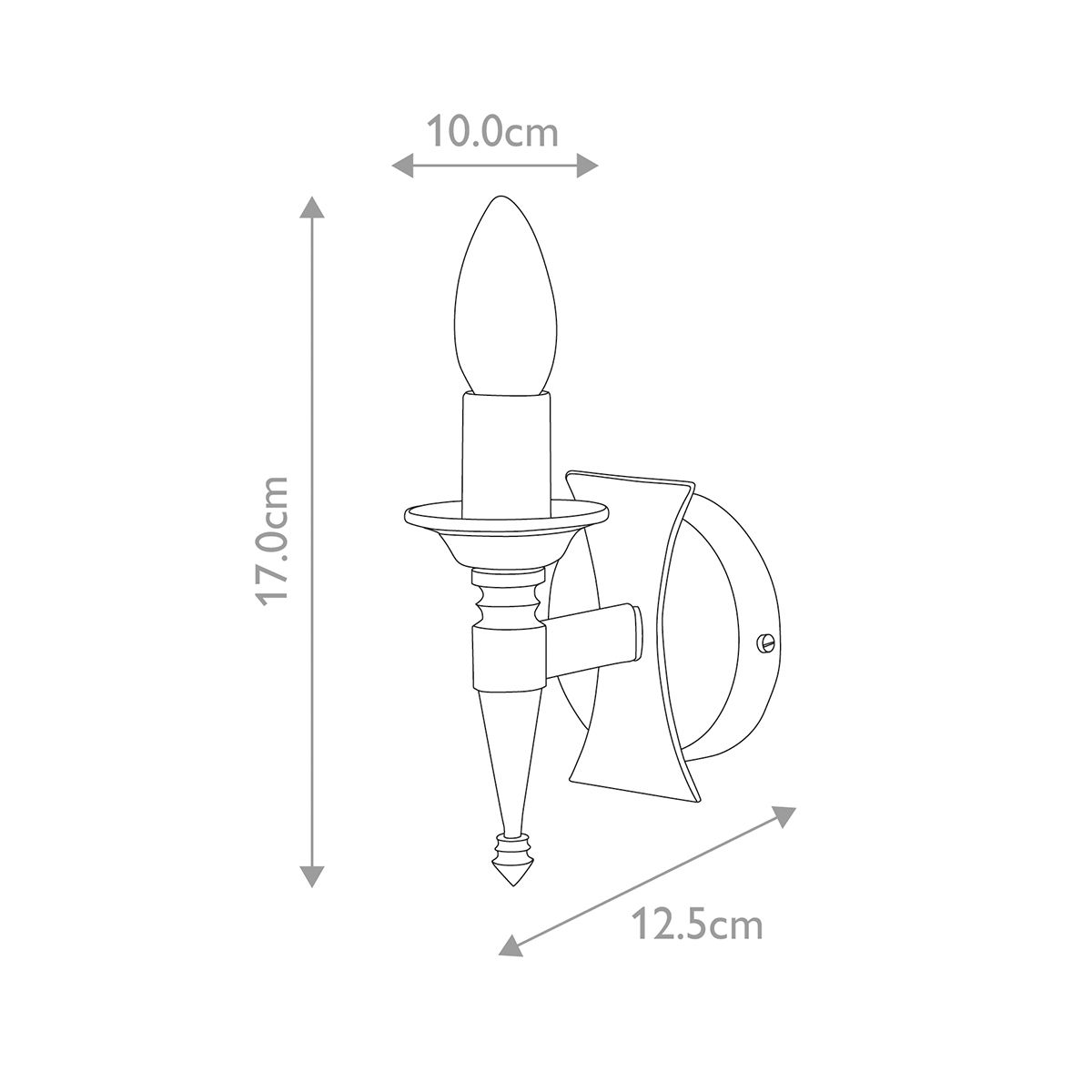 Saxon Steel Wall Light Black - SAX1-BLK