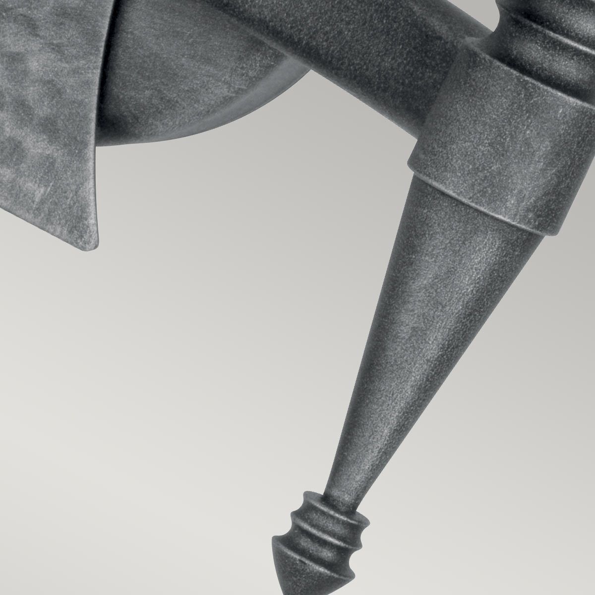 Saxon Steel Double Wall Light Black & Silver Patina - SAX2-BLK-SIL