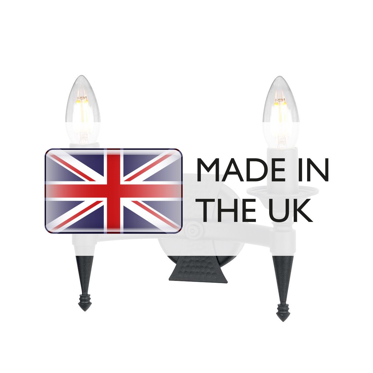 Saxon Steel Double Wall Light Black - SAX2-BLK