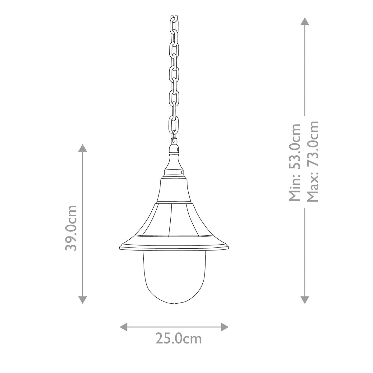 Shannon 1 Light Chain Lantern Black - SHANNON-CHAIN