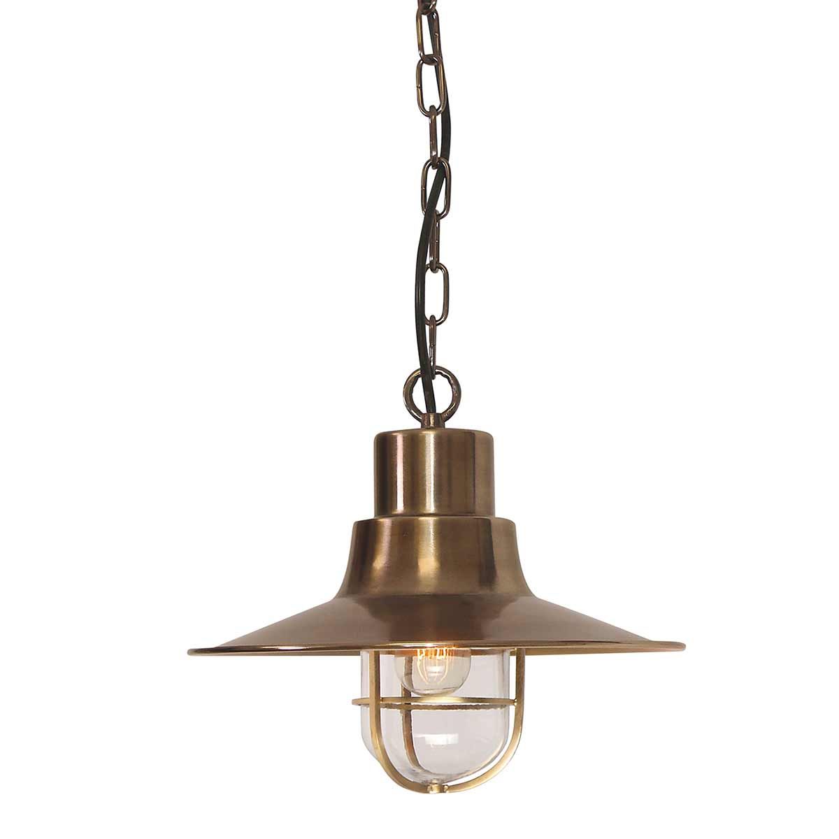 Sheldon 1 Light Chain Lantern Aged Brass - SHELDON-CH-BR