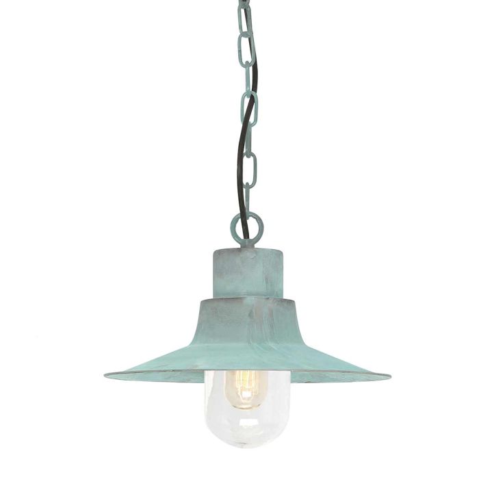 Sheldon 1 Light Chain Lantern Verdigris - SHELDON-CH-V