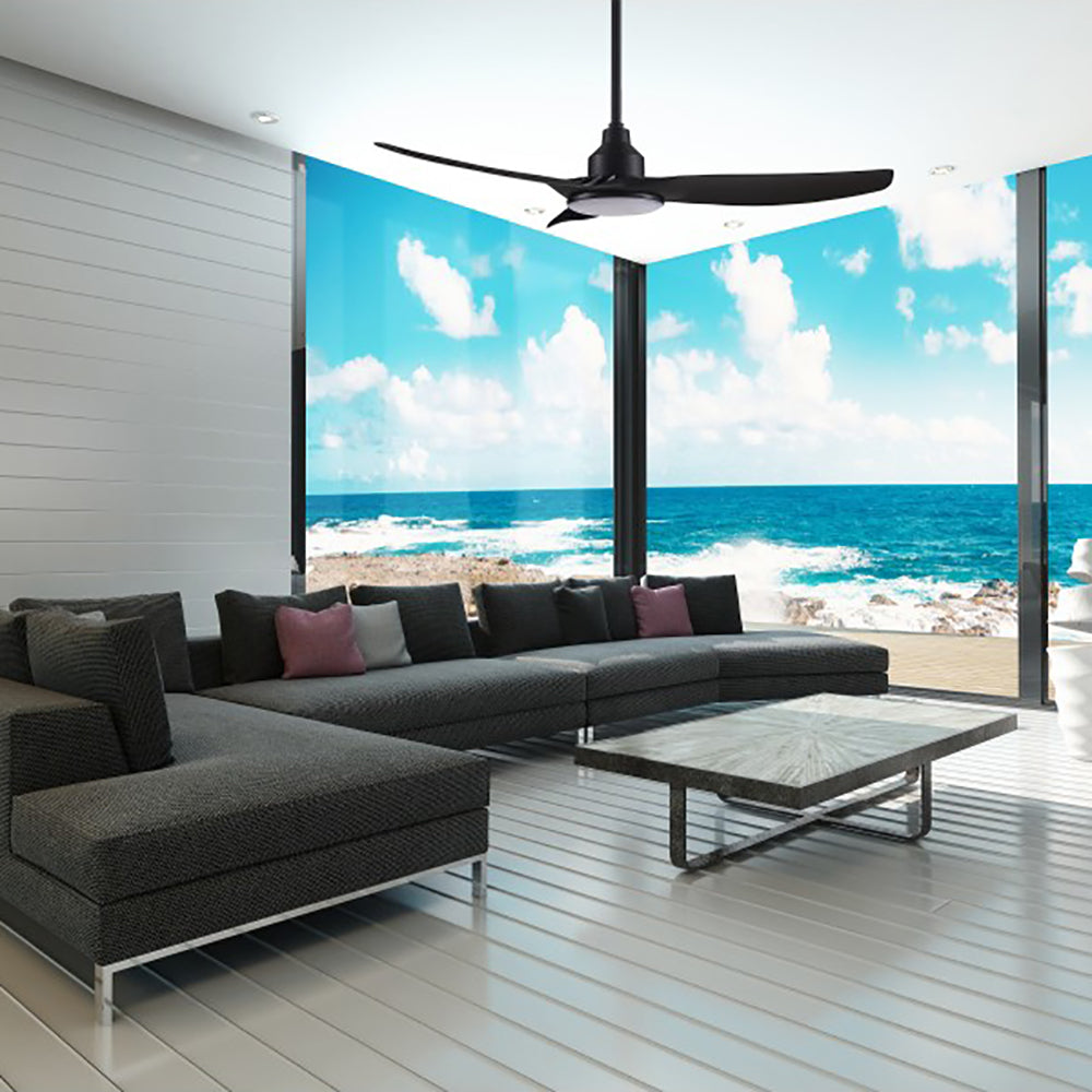 Buy DC Ceiling Fans With Light Australia SKYFAN DC Ceiling Fan 52" Black With LED - SKY1303BL-L