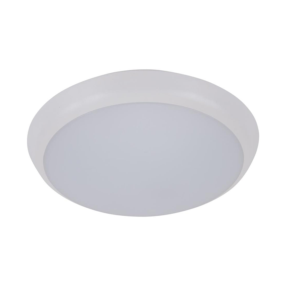 Buy LED Oyster Lights Australia Solar Round LED Oyster Light W200mm White Polycarbonate 3CCT - 20938