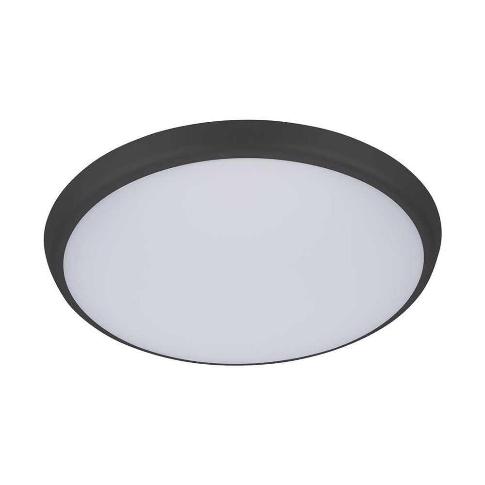 Buy LED Oyster Lights Australia Solar Round LED Oyster Light W300mm Black Polycarbonate 3CCT - 20941