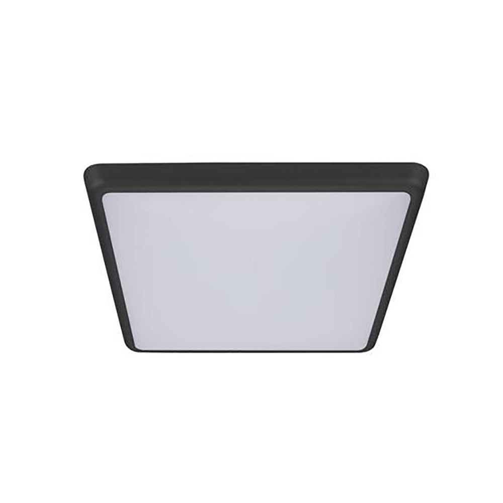 Buy LED Oyster Lights Australia Solar Square LED Oyster Light W300mm Black Polycarbonate 3CCT - 20946