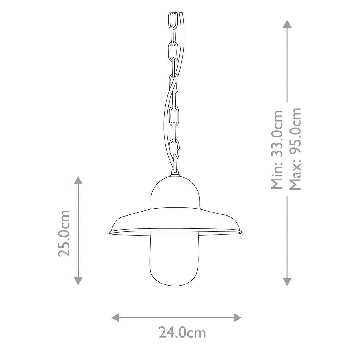 Somerton 1 Light Chain Lantern Antique Nickel - SOMERTON-CH-AN