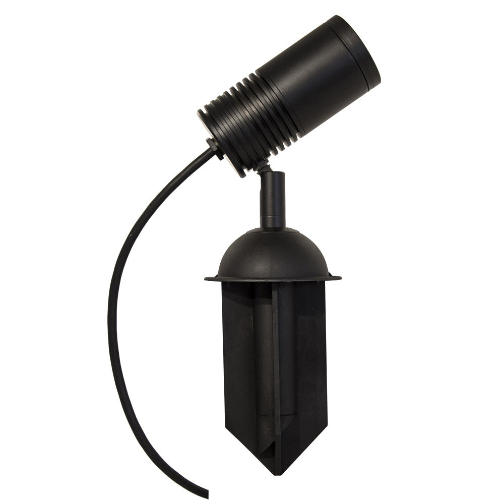 Spike Spot High Power Aluminium LED Light 12W 24V DC 3000K Black - SS/HP/S/BK