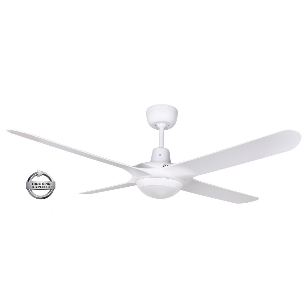 Buy AC Ceiling Fans With Light Australia Spinika AC Ceiling Fan 50" Satin White LED Light Satin White - SPY1254WH-L