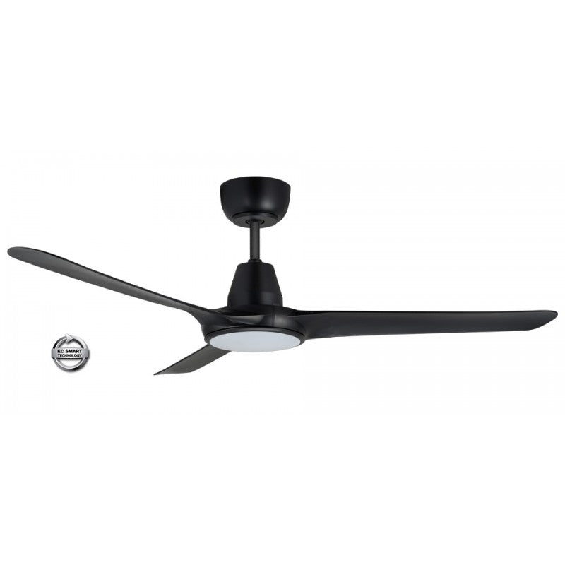 Spyda Smart EC Ceiling Fan 50" Matte Black LED Light Matte Black - SPYEC1253BL-L