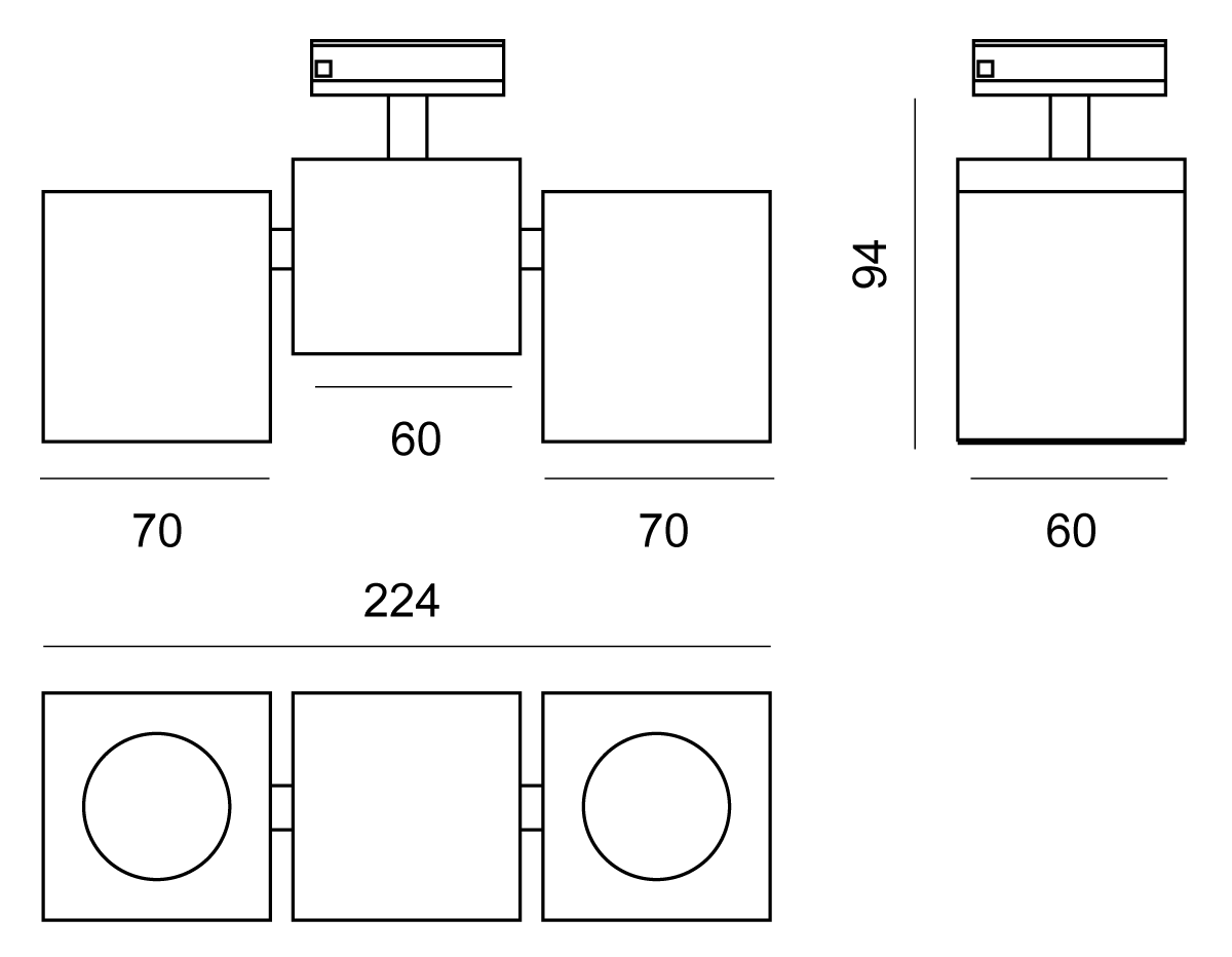 Squad Double Track Spotlight Black - SI TK/SQUAD/2/BK