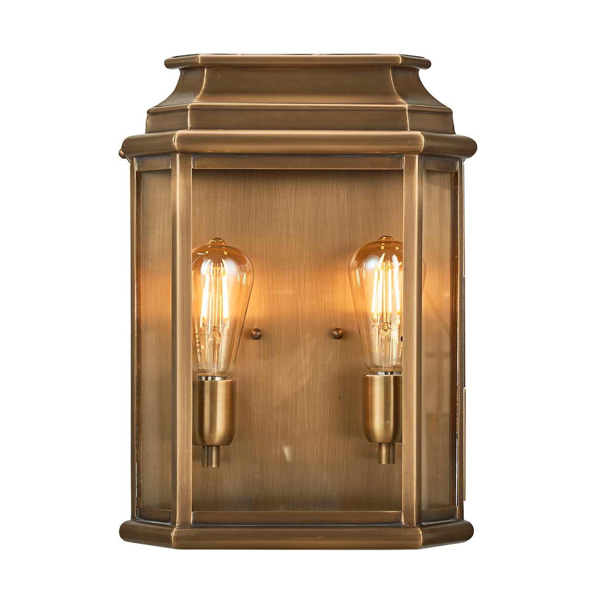 St Martins 2 Light Large Wall Lantern Aged Brass - ST-MARTINS-L-BR