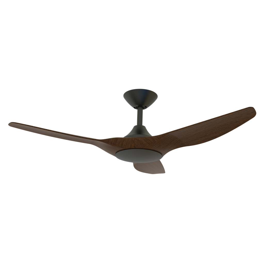 Buy DC Ceiling Fans With Light Australia Strike DC Ceiling Fan 48" Black LED Light Walnut ABS Polymer Blades - 60132