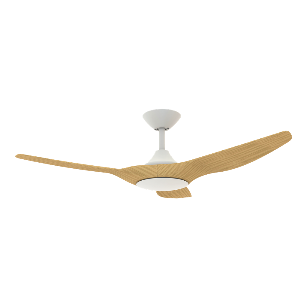Buy DC Ceiling Fans With Light Australia Strike DC Ceiling Fan 48" White LED Light Oak ABS Polymer Blades - 60133