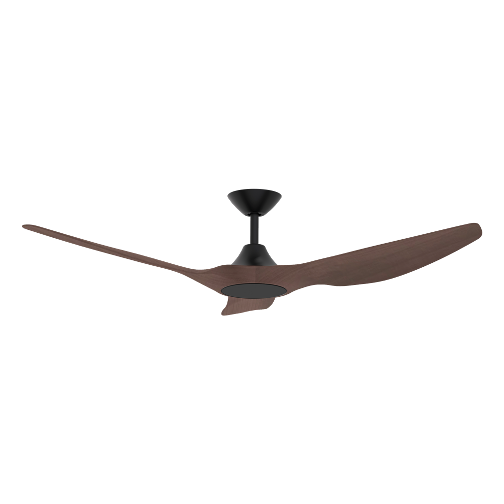 Buy DC Ceiling Fans With Light Australia Strike DC Ceiling Fan 60" Black LED Light Walnut ABS Polymer Blades - 60137