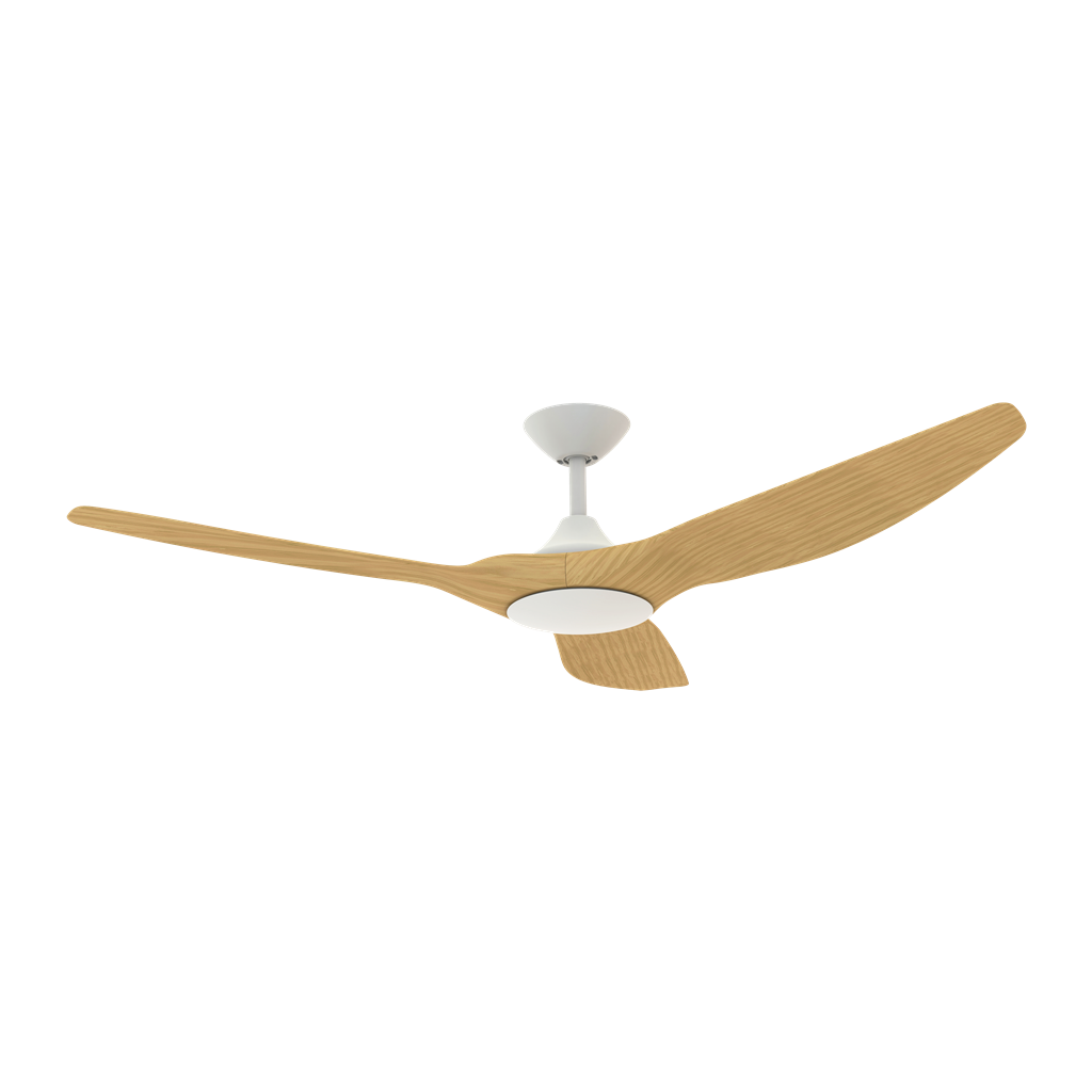Buy DC Ceiling Fans With Light Australia Strike DC Ceiling Fan 60" White LED Light Oak ABS Polymer Blades - 60138