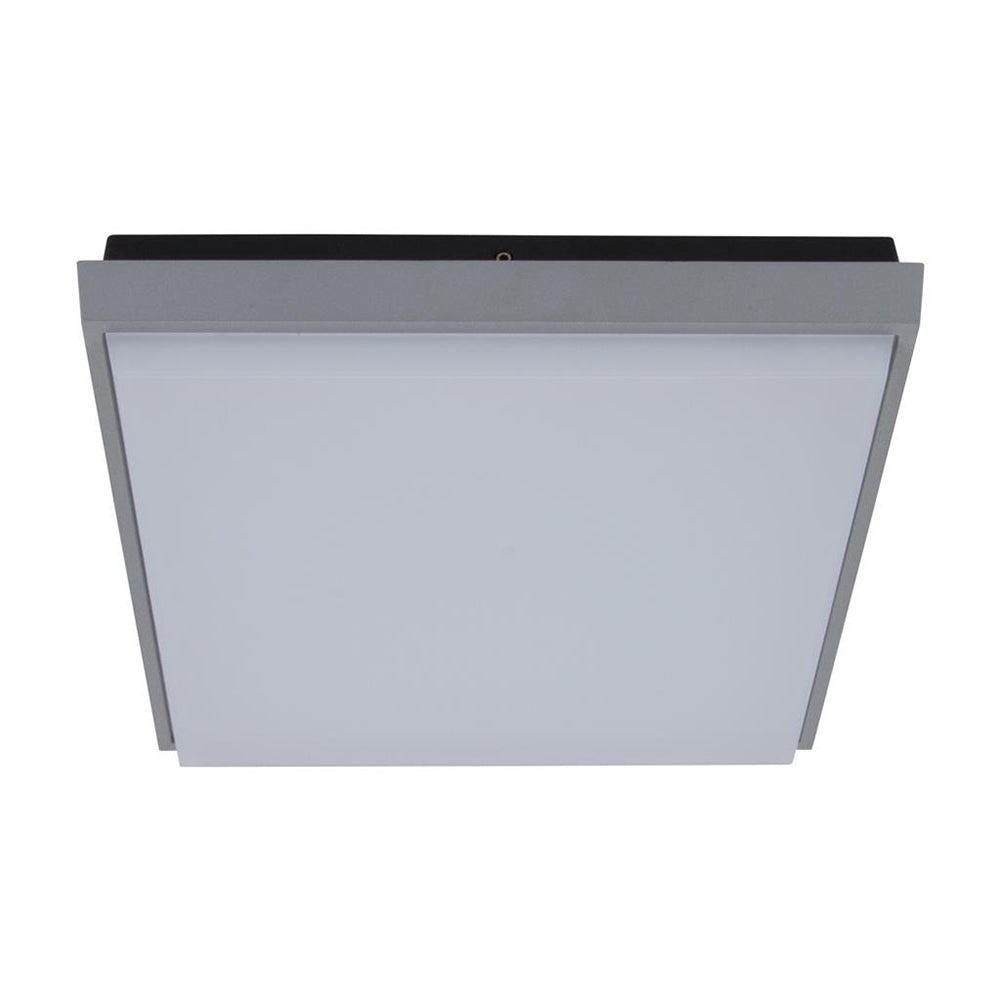 Tab Square LED Oyster Light 20W Silver Aluminium 3000K - 19556