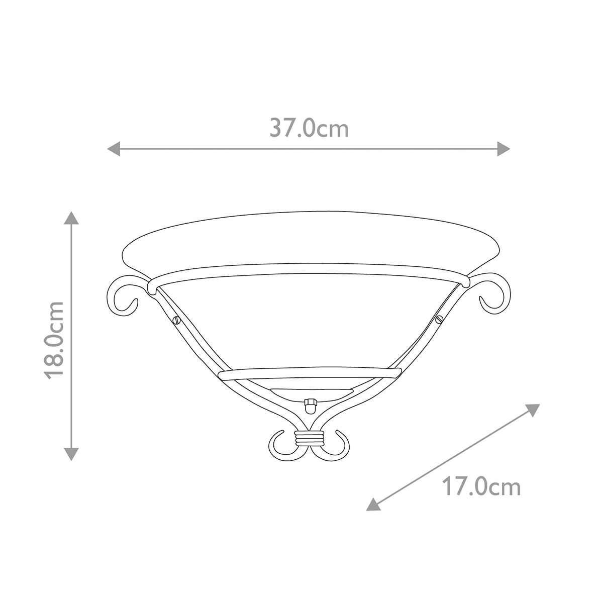 Torchiere 1 Wall Light Black - TCH-WU-BLACK