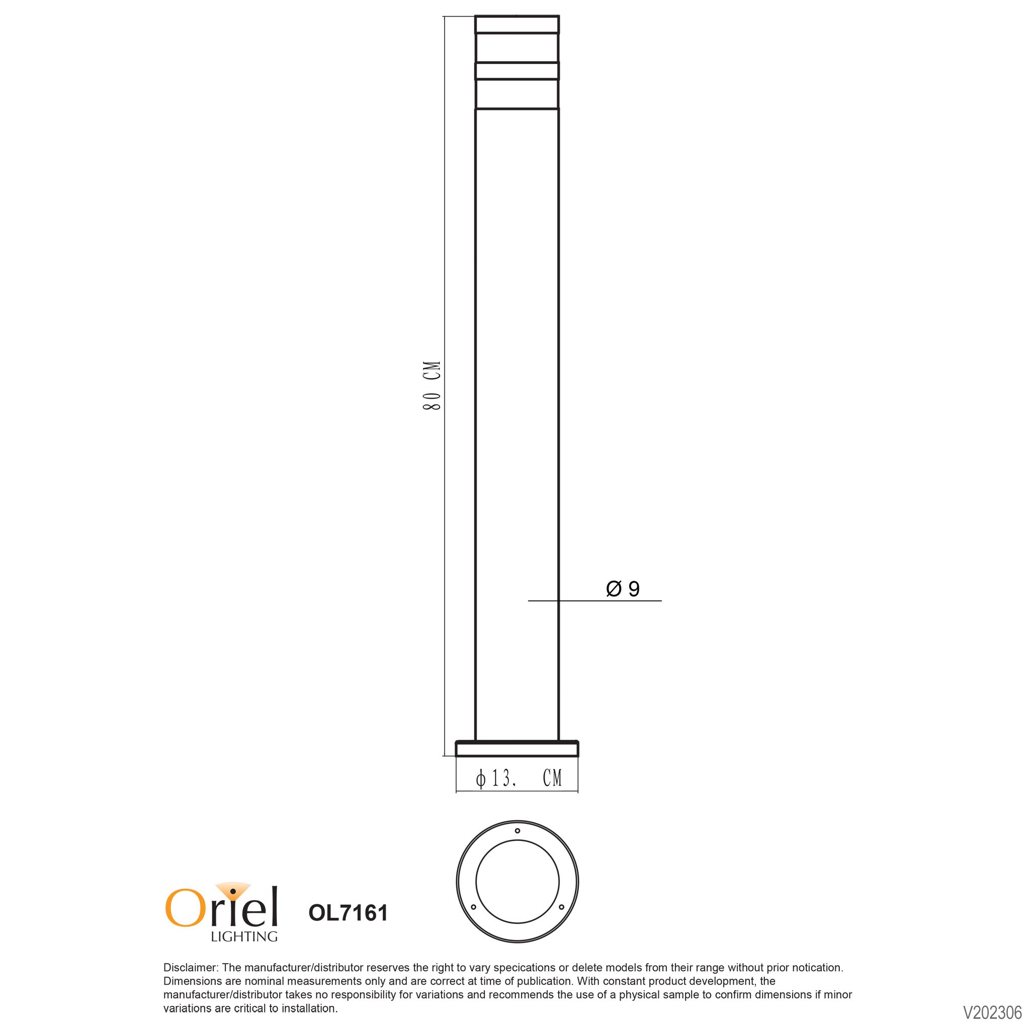 Buy Bollard Lights Australia Tove Outdoor Bollard Light Black - OL7161BK